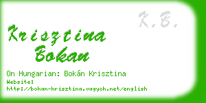 krisztina bokan business card